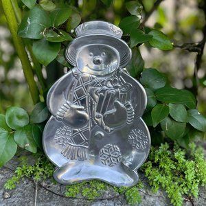 Vintage Embossed Snowman Candy Dish